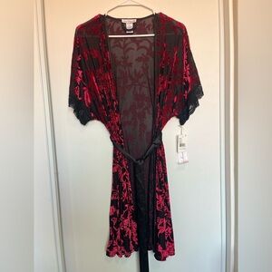 Linea Donatella Womens Jacquard Velvet‎ Chemise Nightgown Size L